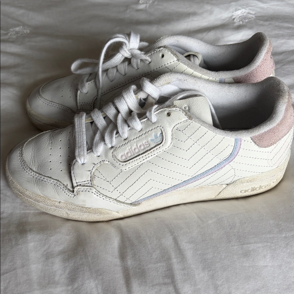 adidas White and lavender and pink Women's Sneakers